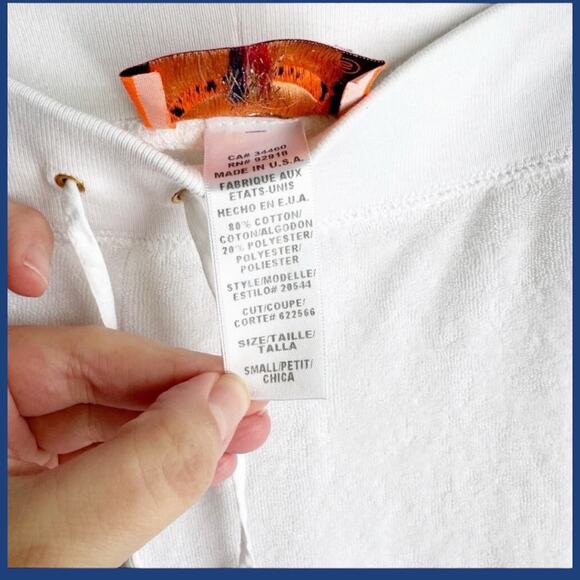 VTG Vintage Juicy Couture White Terry Capri Pant 2002-2006 Size Small Comfy S - Picture 6 of 9